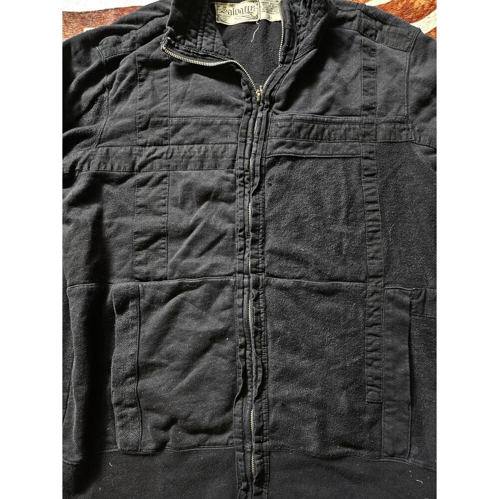 Vintage Salvage Clothing Brand Distressed Crow Zipup Jacket Distressed Size L - Picture 4 of 7